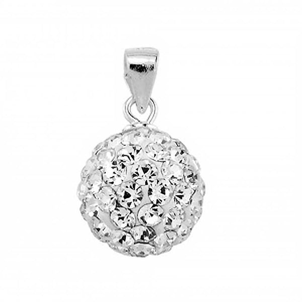 Sterling Silver White Crystal Disco Ball Pendant – Silverdepot