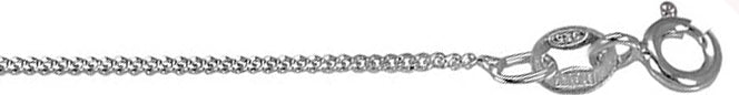 Italian Sterling Silver Rhodium Plated Curb Chain 030-1 MM with Spring Clasp Closure