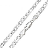 Italian Sterling Silver Super Flat Curb 6MM D/C Chain and Bracelet