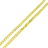 Sterling Silver Gold Plated Flat Curb Bracelet And Chain Weight-3.6gram, Length-7inch, Width-4mm