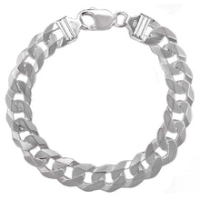 Load image into Gallery viewer, ItalianSterling Silver 8.5mm Curb BraceletAnd Width 10 mm