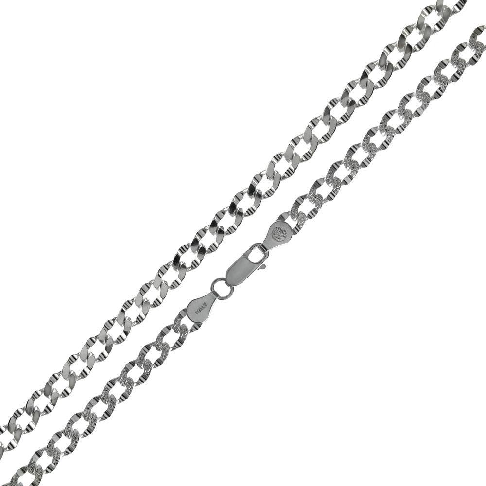 Sterling Silver Deck Pave 120-5MM Chain