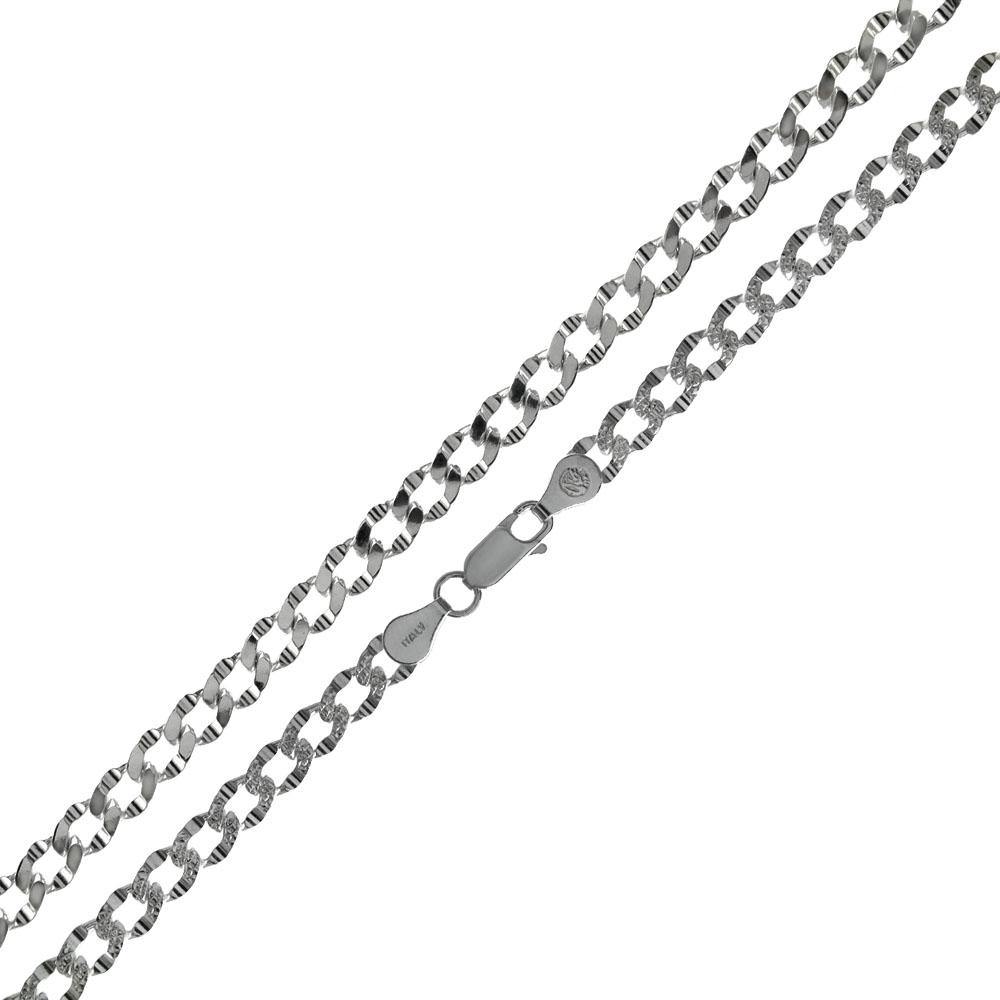 Sterling Silver 5mm Deck Pave Chain - silverdepot
