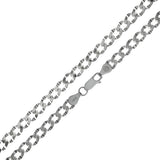 Sterling Silver 6mm Deck Pave Chain