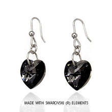 Load image into Gallery viewer, Sterling Silver Heart Shaped Sini Swarovski Italian Earrings