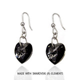 Sterling Silver Heart Shaped Sini Swarovski Italian Earrings
