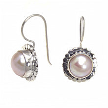 Load image into Gallery viewer, Sterling Silver Round Shape Pink MabePearl Bali Earrings