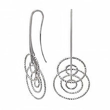 Load image into Gallery viewer, Sterling Silver Circle 3D Rhodium Italian Earrings