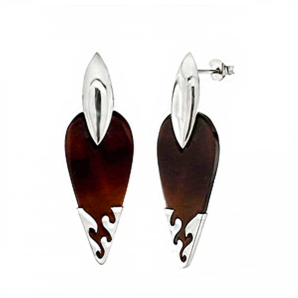 Sterling Silver Bali Shell Earrings And Width 5/8 Inch