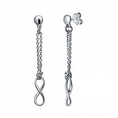 Italian Sterling Silver Infinity Dangle Rhodium EarringsAnd Length 1 7/8 inch