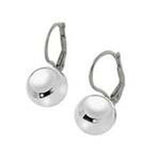 Italian Sterling Silver 10 MM Ball W. Lever Back EarringsAnd Width 10 mm