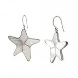 Sterling Silver Starfish Pearl Shell Earrings And Width 1 inch