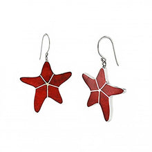 Load image into Gallery viewer, Sterling Silver Starfish Coral Earrings And Width 1  inch