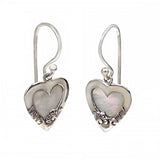 Sterling Silver Mabe Pearl Bali Heart Earrings