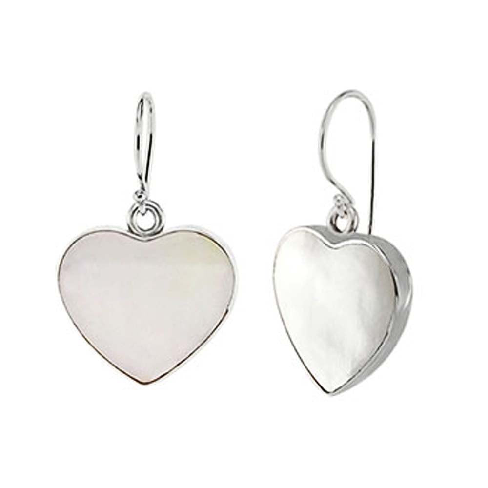 Sterling Silver Pearl Shell Heart Earrings