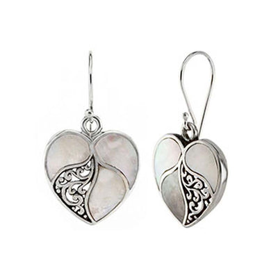 Sterling Silver Shell Heart Shape Earrings