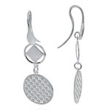 Load image into Gallery viewer, Sterling Silver Laser Cut Dangling Earrings with Earring Dimension of 21MMx57.15MM