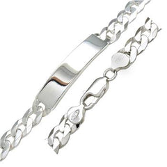 Sterling Silver Flat Curb 220-9.3mm ID Bracelet