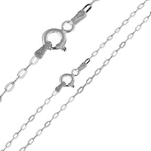 Load image into Gallery viewer, Italian Sterling Silver Flat Rolo Rectangle Chain 040-1.7 mm with Spring Clasp Closure