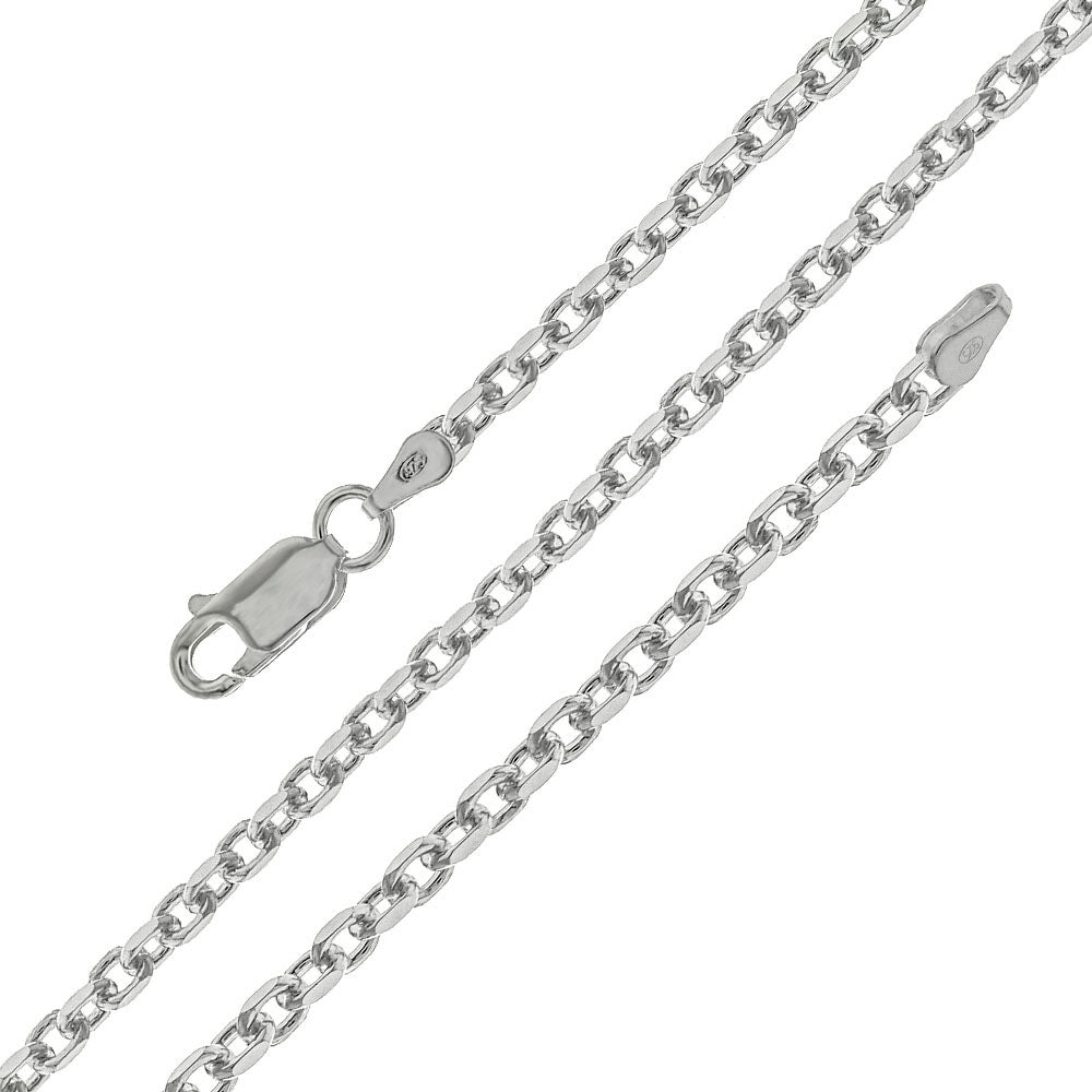 Sterling Silver Italian Diamond cut Anchor Chain