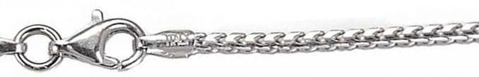 Italian Sterling Silver Rhodium Plated Franco Chain 050-1.5mm with Lobster Clasp Closure