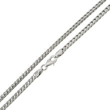 Load image into Gallery viewer, Sterling Silver 2.3mm Franco Rhodium Chain