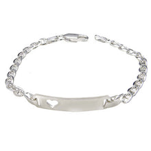 Load image into Gallery viewer, Italian Sterling Silver Marina 6mm ID With Heart Baby Bracelet