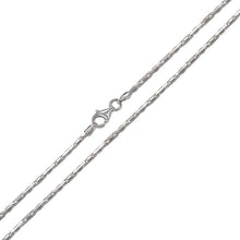 Load image into Gallery viewer, Sterling Silver 1.3MM Rhodium Italian Heshe Chain with Spring Clasp Closure