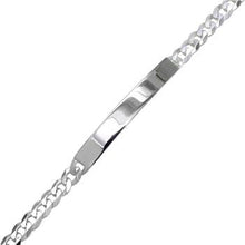Load image into Gallery viewer, Sterling Silver Flat 5mm Curb ID Bracelet