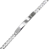 Sterling Silver Flat 5mm Curb ID Bracelet