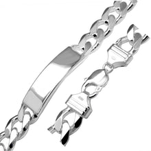 Load image into Gallery viewer, Italian Sterling Silver Curb 350-13mm ID Bracelet with Lobster Clasp