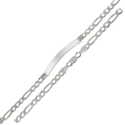 Sterling Silver Figaro ID 120-5.5mm Bracelet, Width 5.7mm
