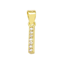 Load image into Gallery viewer, Sterling Silver Small Initial &#39;I&#39; CZ Gold Plated Pendant