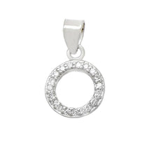 Load image into Gallery viewer, Sterling Silver Small Initial &#39;O&#39; CZ Pendant