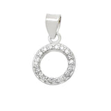 Sterling Silver Small Initial 'O' CZ Pendant