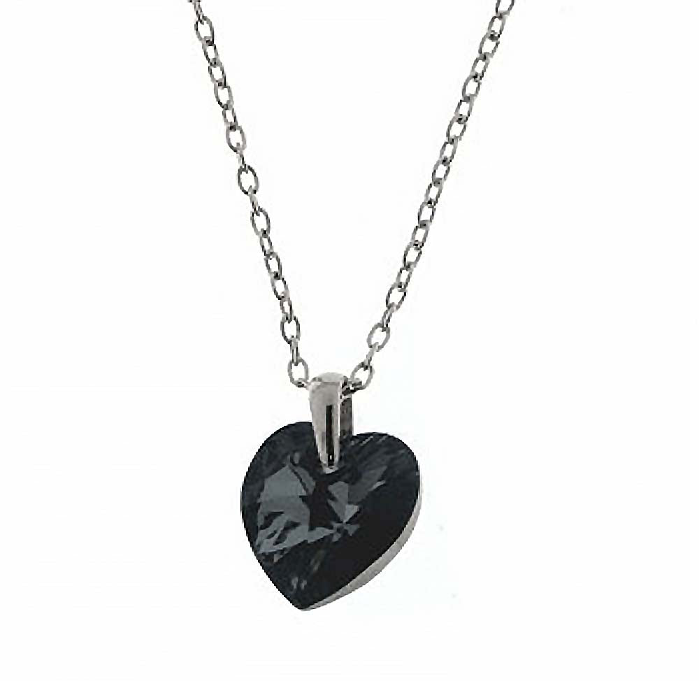 Sterling Silver Italian Heart Sini Swarovski Necklace