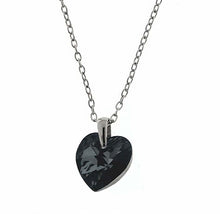 Load image into Gallery viewer, Sterling Silver Italian Heart Sini Swarovski Necklace