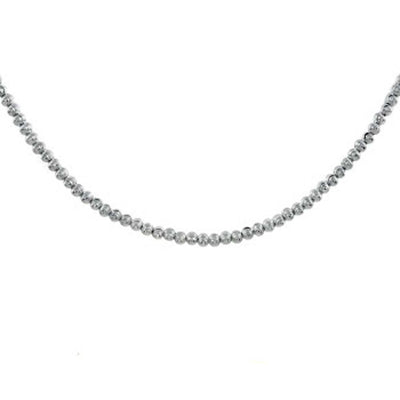 Sterling Silver 4MM Half Moon Bead Chain Necklace with Chain Gauge of 4MM