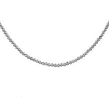 Sterling Silver 4MM Half Moon Bead Chain Necklace with Chain Gauge of 4MM