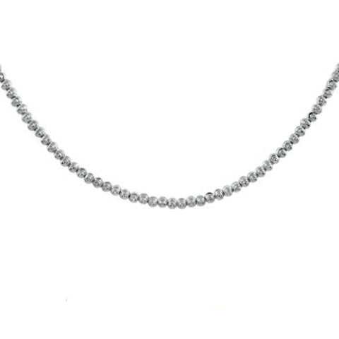 Sterling Silver 4MM Half Moon Bead Chain Necklace with Chain Gauge of 4MM