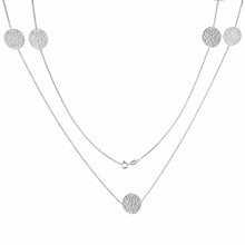 Load image into Gallery viewer, Sterling Silver 5 Hammer Cut Round Tag Necklace with Necklace Chain Length of 30