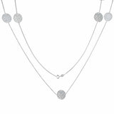 Sterling Silver 5 Hammer Cut Round Tag Necklace with Necklace Chain Length of 30