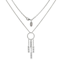 Load image into Gallery viewer, Sterling Silver Chandelier Cubic Zirconia Rhodium Pendant Necklace