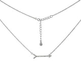 Sterling Silver Italian Arrow Cubic Zirconia Necklace