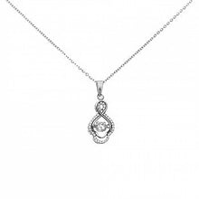 Load image into Gallery viewer, Sterling Silver Italian Cable D/C Chain W. CZ in Motion Necklace