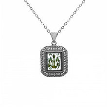 Load image into Gallery viewer, Sterling Silver Stylish Necklace and CZ Paved Allah Pendant with Pendant Dimensions of 15MMx22.23MMAnd Chain Length of 18  Plus 1  Extension and Lobster Clasp