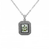 Sterling Silver Stylish Necklace and CZ Paved Allah Pendant with Pendant Dimensions of 15MMx22.23MMAnd Chain Length of 18  Plus 1  Extension and Lobster Clasp