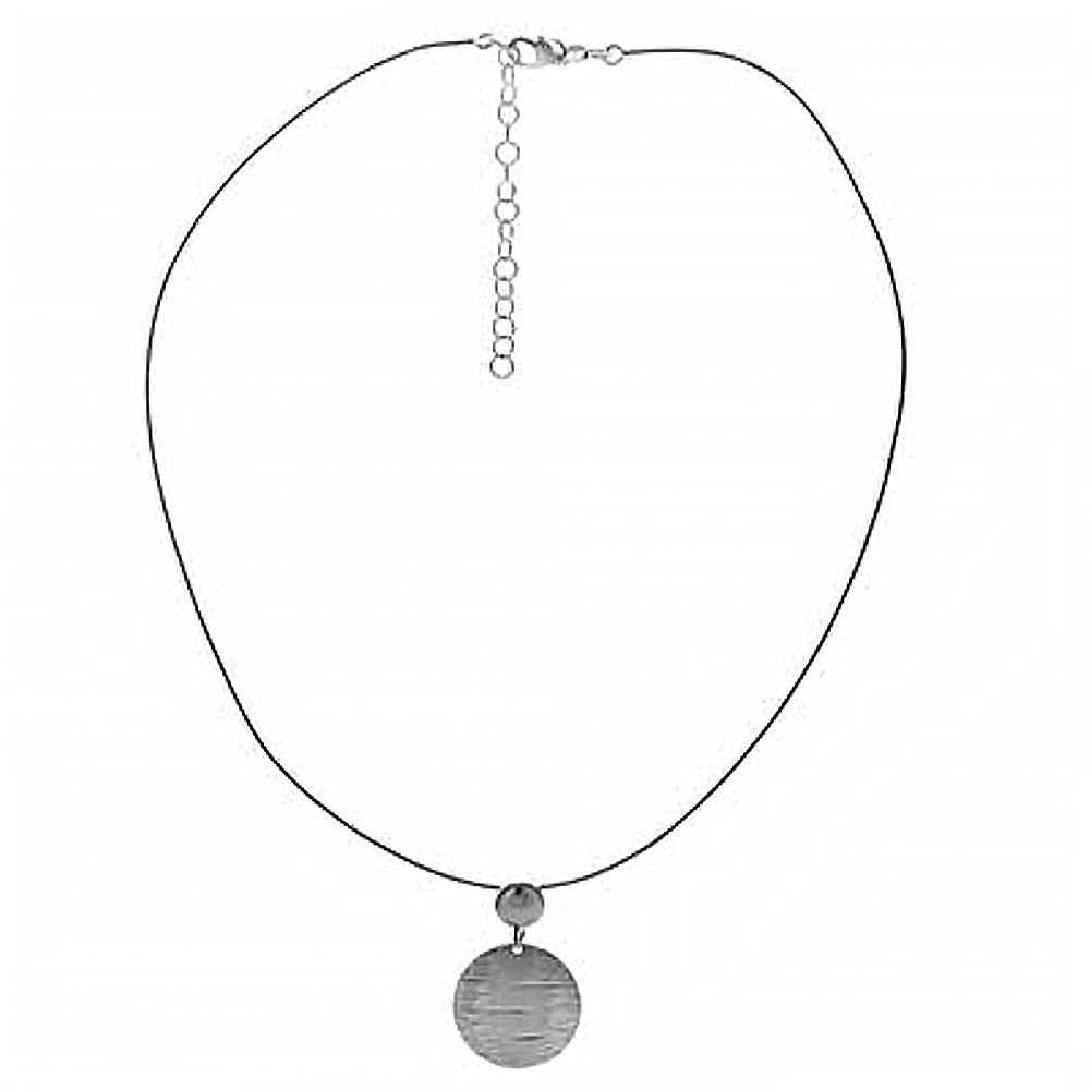 Italian Sterling Silver 1.1 Round Omega Chain Diamond Cut Moon Shape Necklace with Chain Extension of 2  and Lobster Claw Clasp Closure