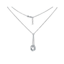 Load image into Gallery viewer, Italian Sterling Silver Fashionable Diamond Cut Rolo Necklace with Trinity BandsAnd Adjustable Length of 17  Plus 1  Extension and Lobster Clasp