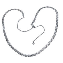 Load image into Gallery viewer, Sterling Silver Three Braid Heart Necklace with Adjustable Length of 18  up to 24  and Lobster Claw Clasp